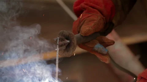 Welder at work in factory Stock Footage 59977742