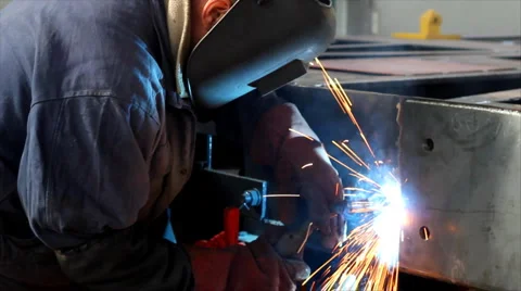Welder at work Stock Footage 1091640