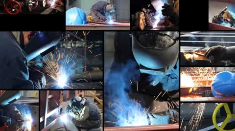 Welder at work Video stock 8959923