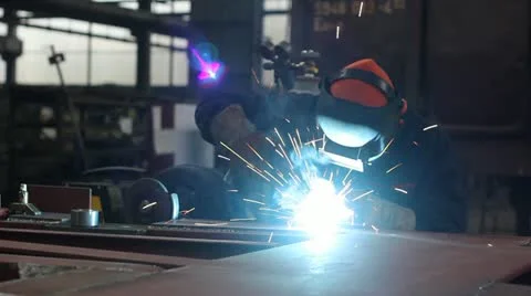 Welder at work Stock Footage 20539200