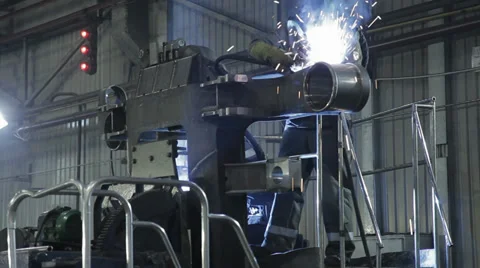Welder at work Stock Footage 34459429