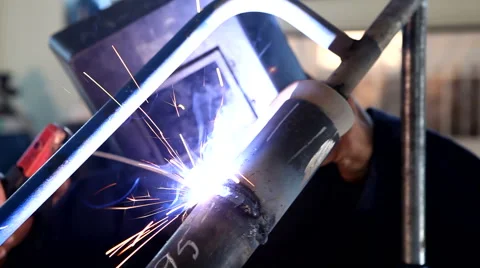 Welder at work Stock Footage 44341426
