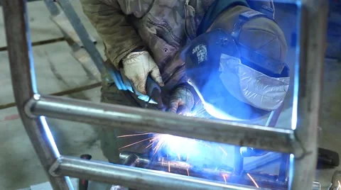 Welder at work Stock Footage 46418447