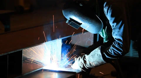 Welder at work Stock Footage 48276893