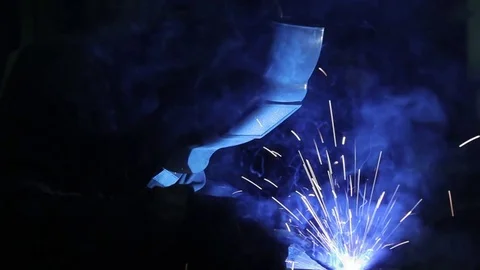 Welder at work Stock Footage 75923207