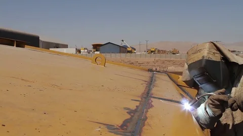 Welder at work Stock Footage 77049830