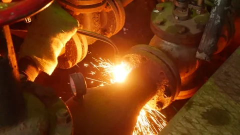 Welder at work Stock Footage 148462785