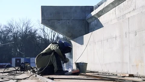 Welder at work Video stock 205062701
