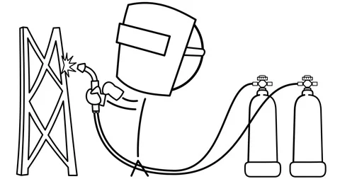 Welder at work Stock Footage 297426904