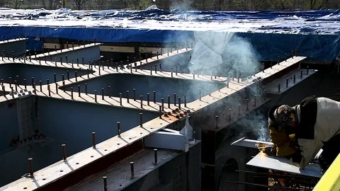 The welder is at work Stock Footage 310045533