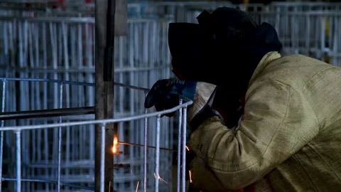 The welder is at work Stock Footage 321611901