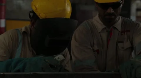 Welder At Work In Metal Industry Stock Footage 62082320