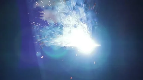 Welder at work in metal industry Video stock 62429574