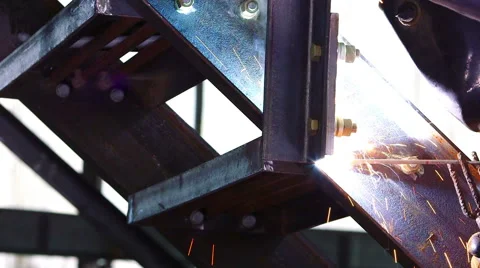 Welder at work in metal industry Stock Footage 62469965