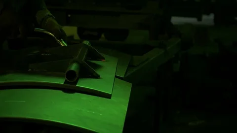Welder at work in metal industry Stock Footage 86534439