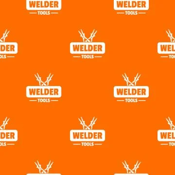 Welder work pattern vector orange Stock Illustration