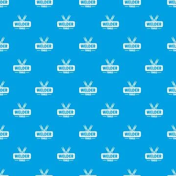Welder work pattern vector seamless blue Stock Illustration