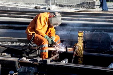 Welder in work Stock-Fotos