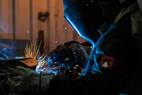 Welder at work Stock Photos