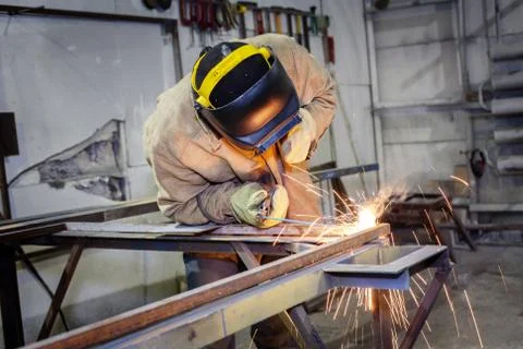 Welder at work Stock Photos