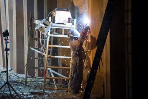 Welder at work Stock Photos