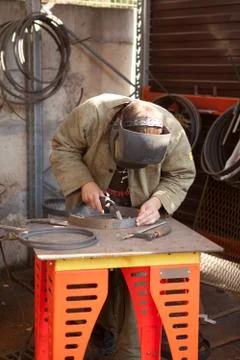 Welder at work Stock-Fotos