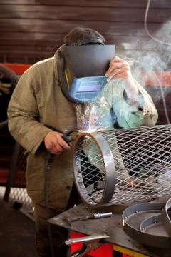 Welder at work Stock-Fotos