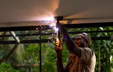 Welder at work Stock Photos