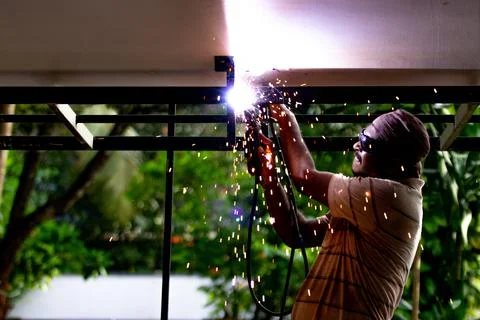 Welder at work Stock Photos