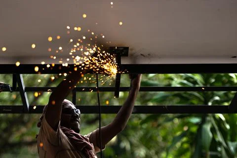 Welder at work Stock Photos