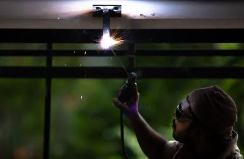 Welder at work Stock Photos