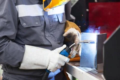 Welder at work. Welding. Stock Photos