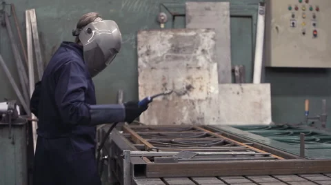 Welder At Work In The Welding Workshop  스톡 동영상 60805621