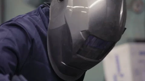 Welder At Work In The Welding Workshop  Stock Footage 60805665