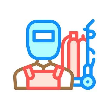 Welder worker color icon vector illustration Stock Illustration