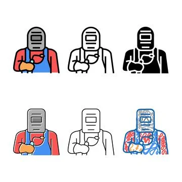 Welder worker color icon vector designs Stock Illustration