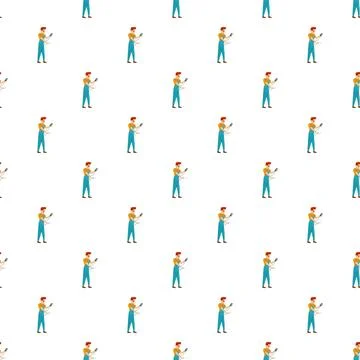 Welder worker engineering industry manufacturing seamless pattern イラスト素材
