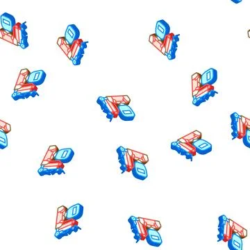 Welder worker glyph icon seamless pattern color Stock Illustration
