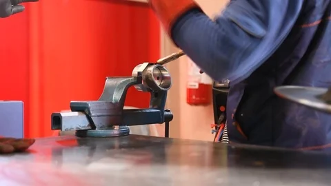 Welder worker while working Stock Footage 125771602