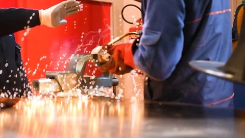 Welder worker while working Stock-Footage 125772086