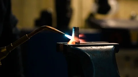 Welder worker while working Stock Footage 125784251