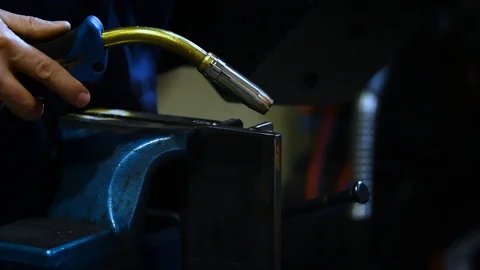 Welder worker while working Stock Footage 125786317