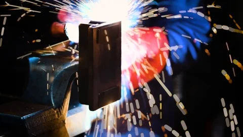 Welder worker while working Stock Footage 125786939