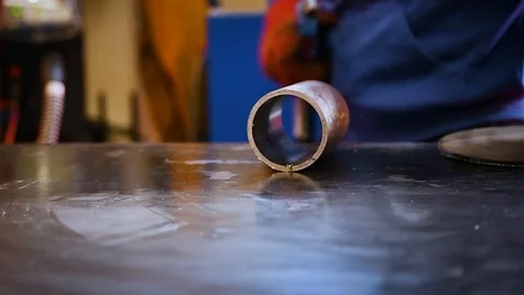 Welder worker while working Stock Footage 125795582