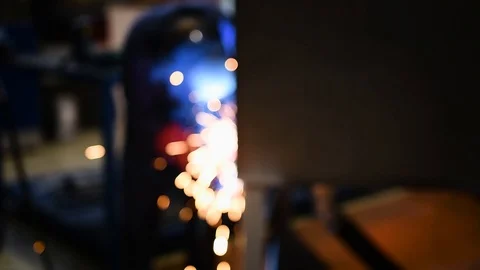 Welder worker while working Stock Footage 125800336