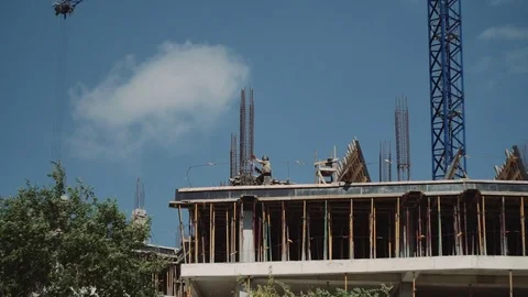 Welder working on a construction site. Stock Footage 77155344