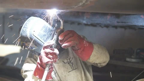 Welder working Video stock 303137526