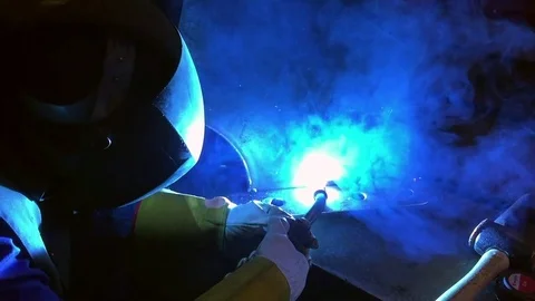 Welder working. Industrial video. Stock Footage 71347545