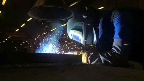 Welder working. Industrial video. Stock Footage 71347576