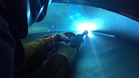 Welder working. Industrial video. Stock Footage 71589227